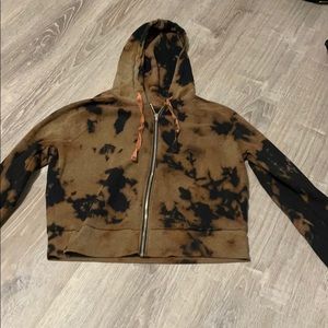Bleach dyed black hoodie